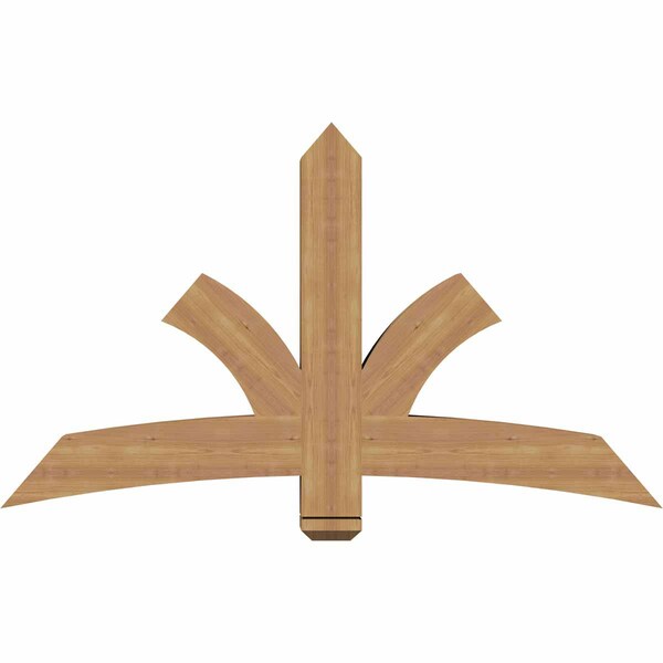Ekena Millwork Davenport Timber Gable Bracket, Western Red Cedar, 60"W x 35"H x 5 1/2"D x 5 1/2"F, 14/12 Pitch GBW060X35X0606DAV00SWR - main